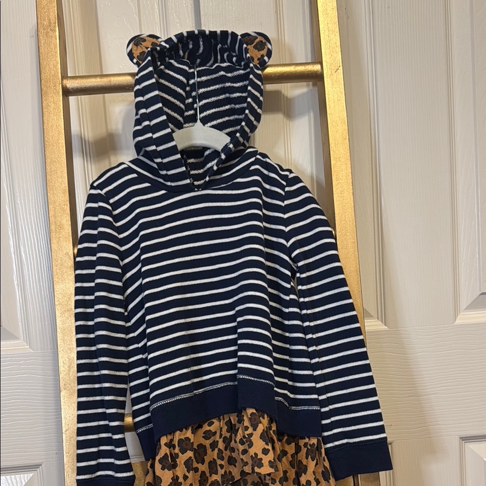 Tucker + Tate Striped Hoodie with Leopard Print